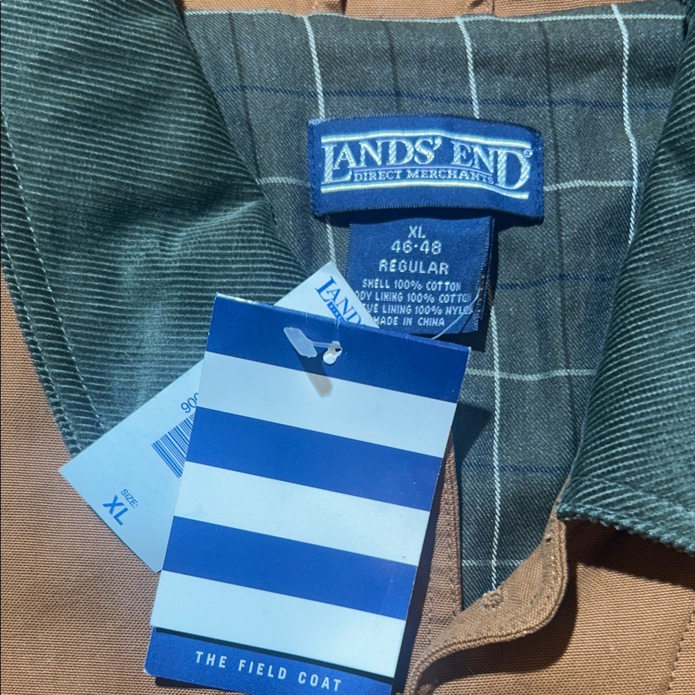 Lands' End ‘The Field Coat’ - XL 46-48 Regular - Brown Jacket with Green Collar - Picture 2 of 4